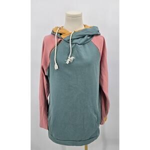 & Boutique 
Block Asymmetrical Hoodie
